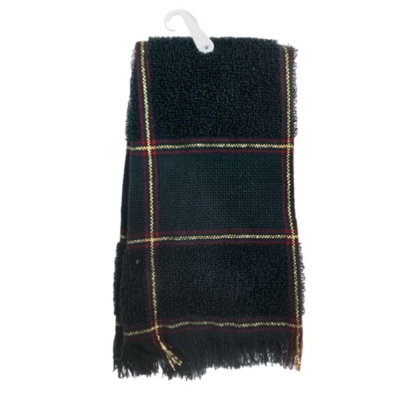 NEW Charles Craft Green 14-Count Border Fingertip Towel Cross Stitch Plaid - Picture 4 of 5